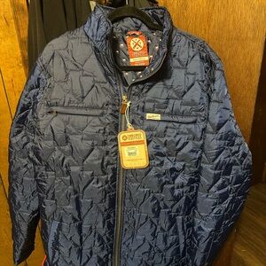 Navy Blue Quilted Jacket by Tumbleweed Texstyles